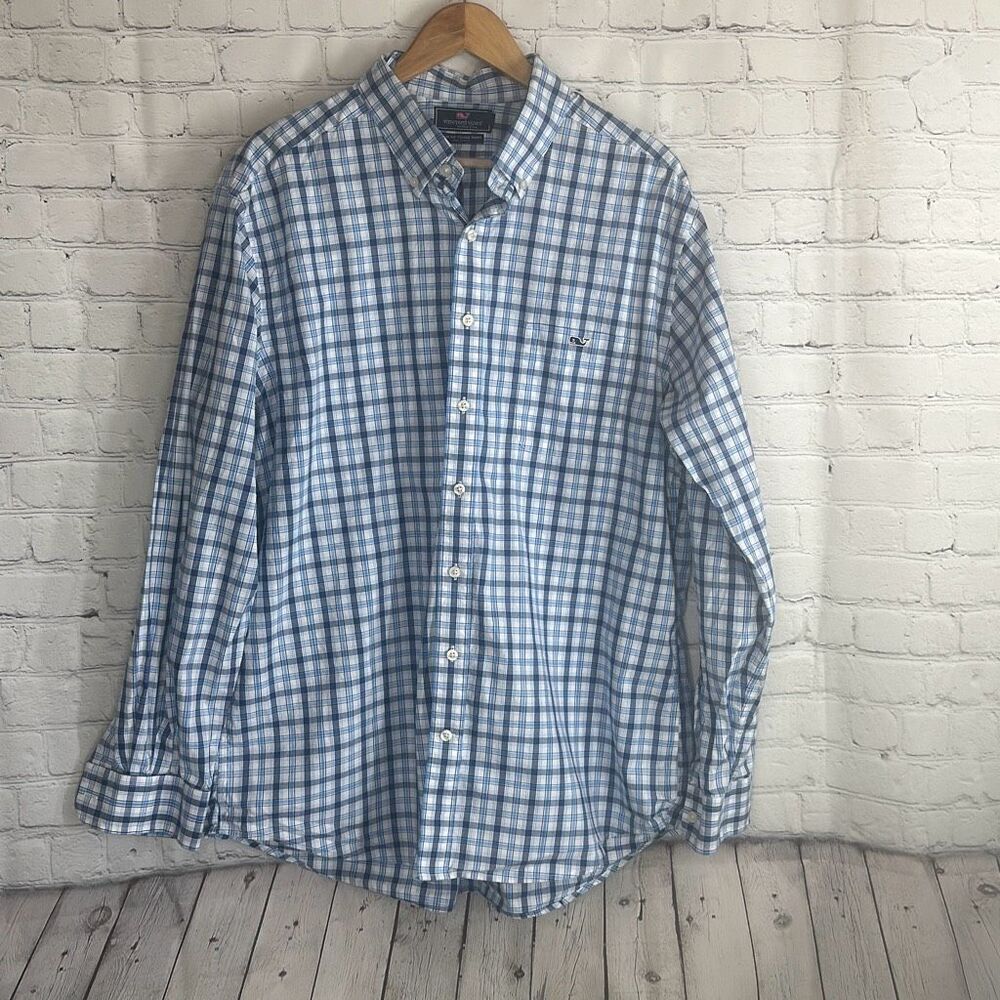 Vineyard Vines Slim Fit Tucker Shirt Long Sleeve Golf Shirt size XL 100% Cotton